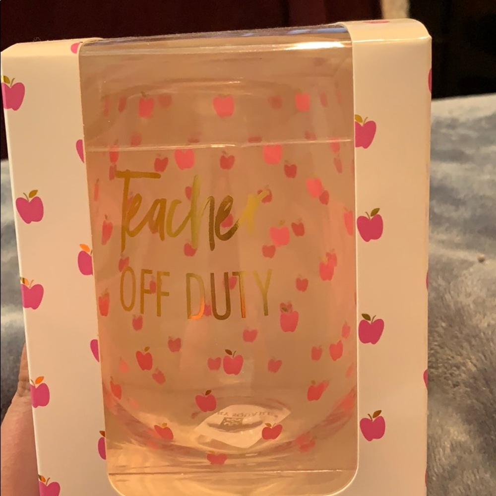 Teacher Off-Duty Wine Glass-Acrylic